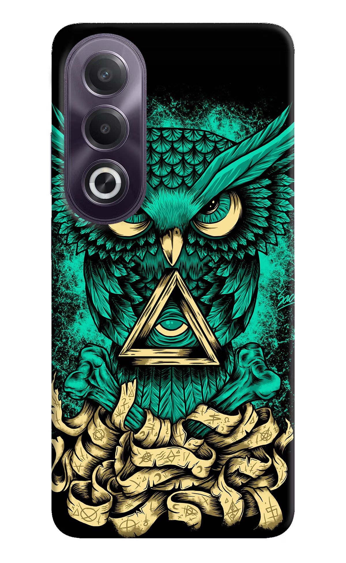 Green Owl OPPO K12x Hard Case Back Cover by Casekaro