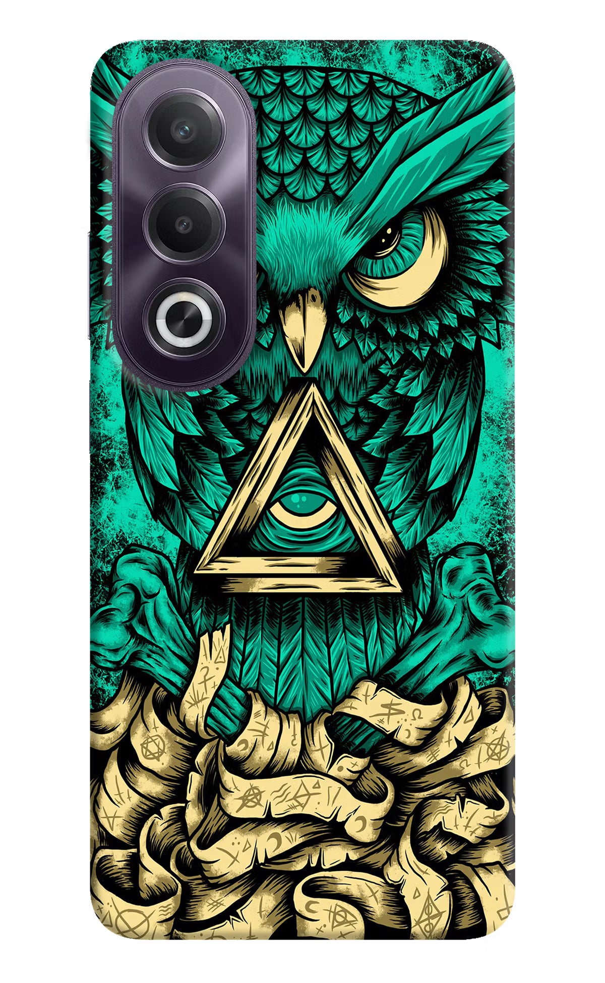 Green Owl OPPO K12x Hard Case Back Cover by Casekaro