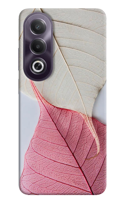 White Pink Leaf OPPO K12x Hard Case Back Cover by Casekaro