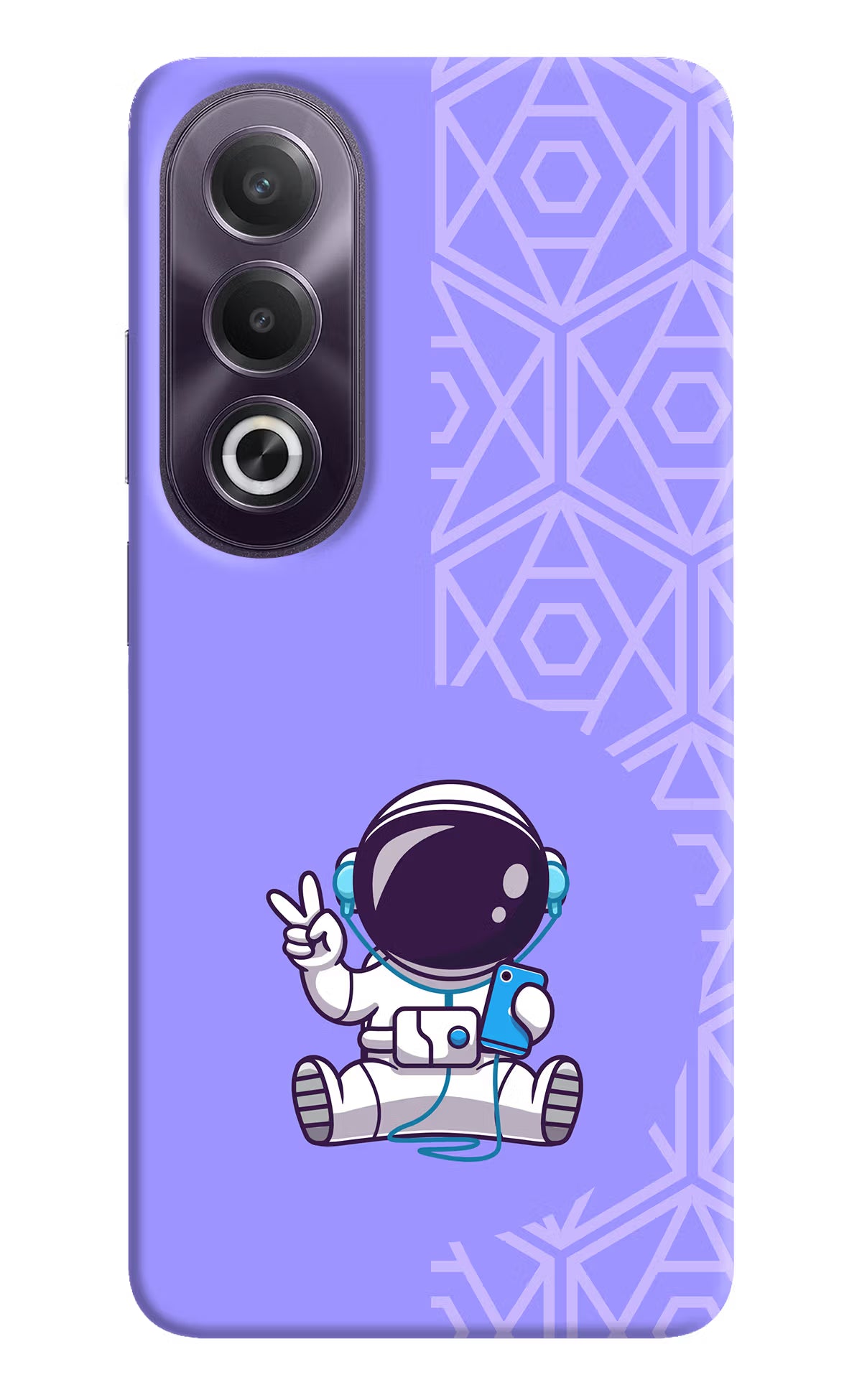 Cute Astronaut Chilling OPPO K12x Hard Case Back Cover by Casekaro