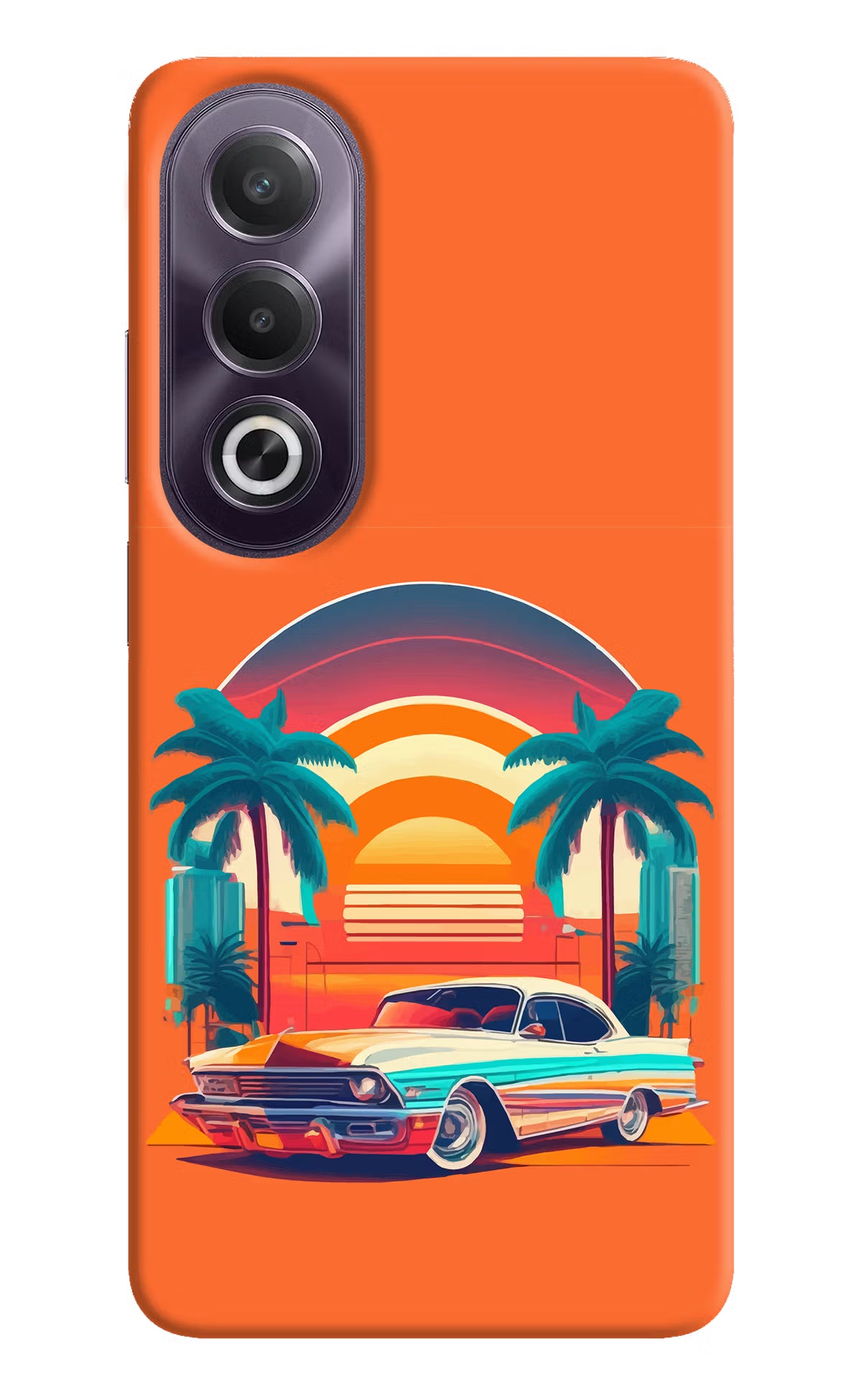 Palm Drive 80s OPPO K12x Hard Case Back Cover by Casekaro