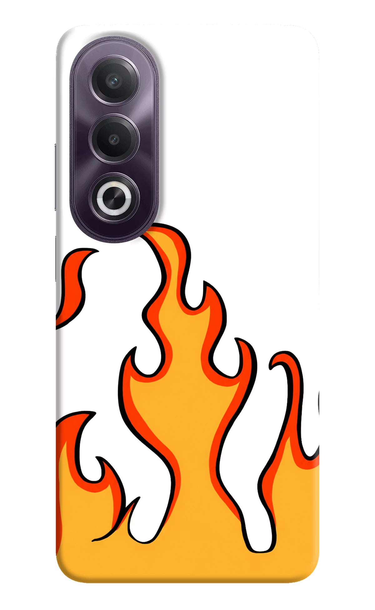 Fired Up – White OPPO K12x Hard Case Back Cover by Casekaro
