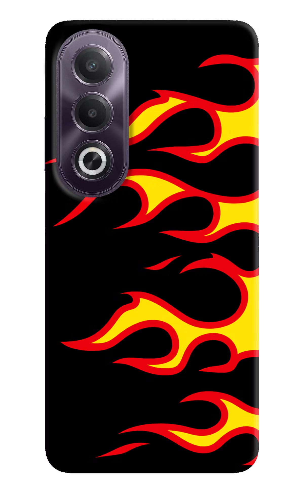 Side Sweep Flames OPPO K12x Hard Case Back Cover by Casekaro