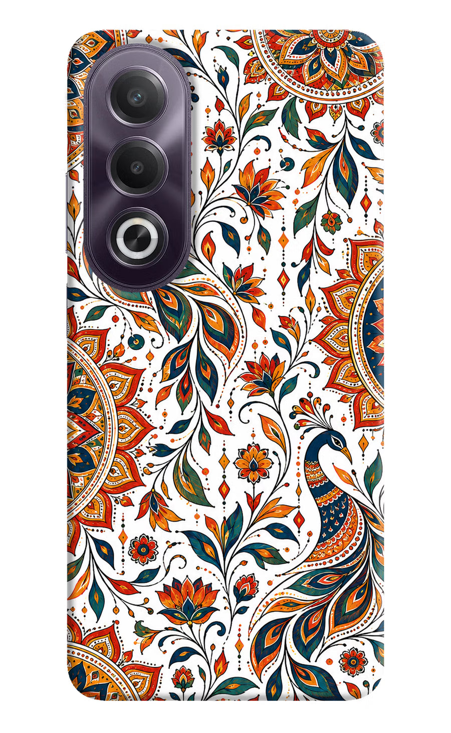 White Mayura OPPO K12x Back Cover, Hard case