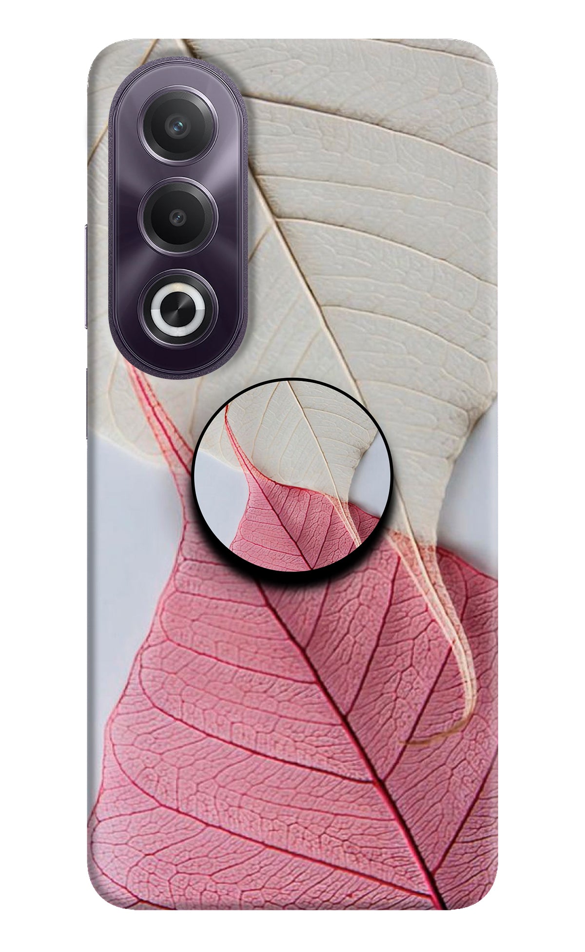 White Pink Leaf OPPO K12x Pop Case