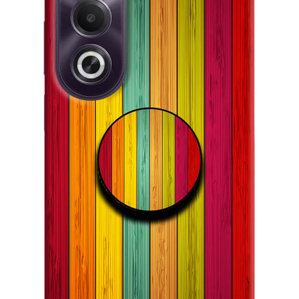 Multicolor Wooden OPPO K12x Pop Case by Casekaro