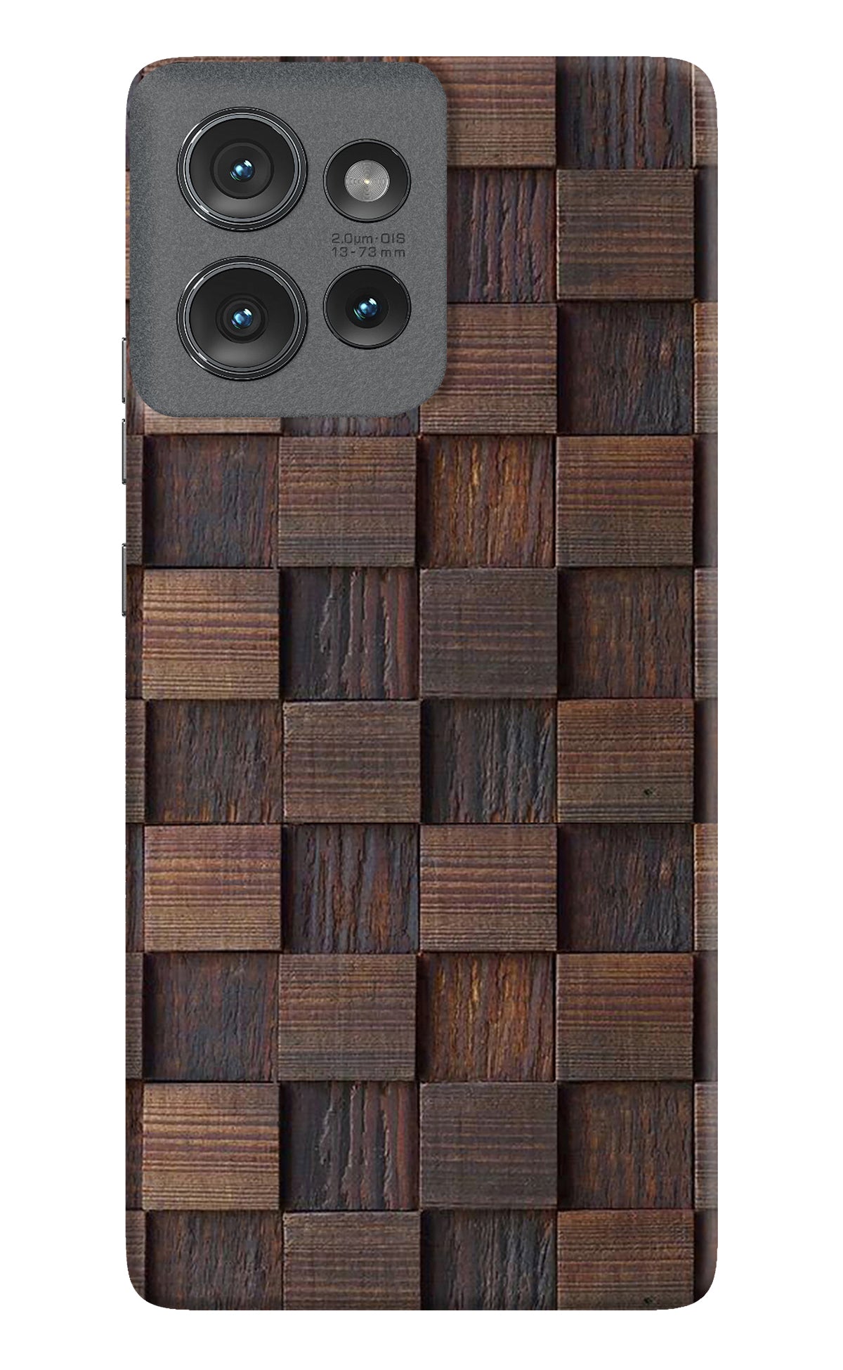 Wooden Cube Design Moto Edge 50 Back Cover