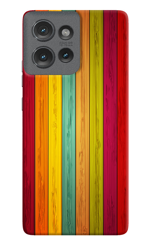 Multicolor Wooden Moto Edge 50 Back Cover