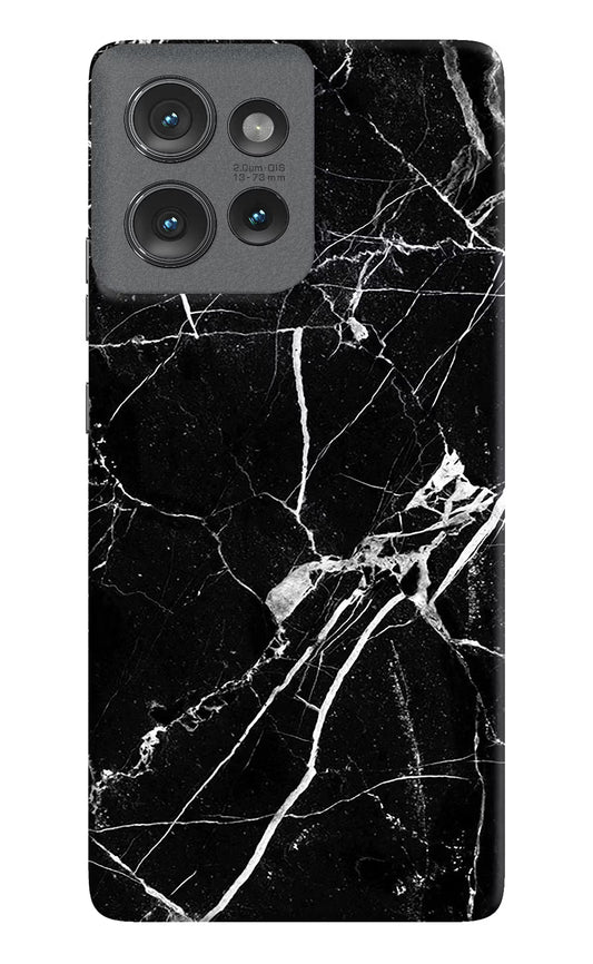 Black Marble Pattern Moto Edge 50 Hard Case Back Cover by Casekaro