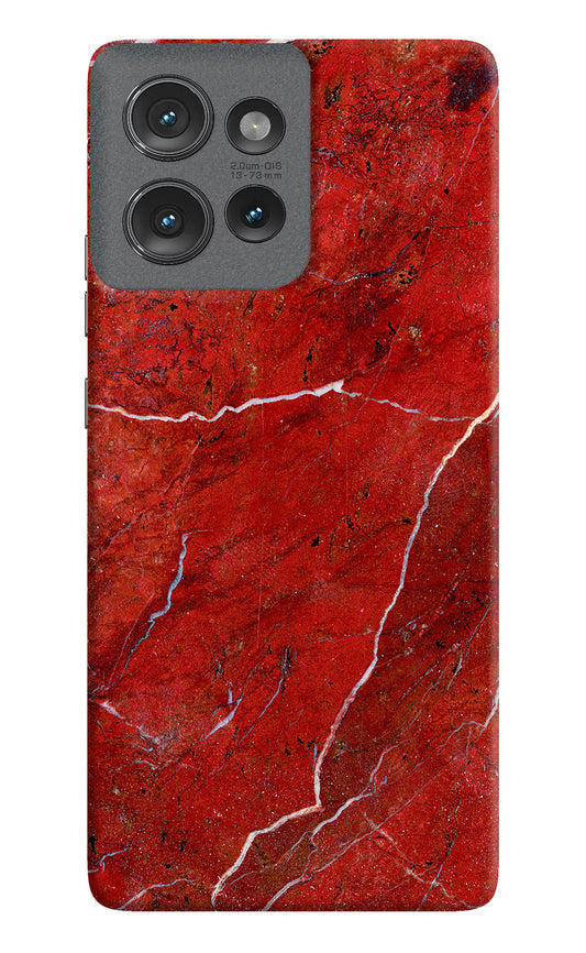 Red Marble Design Moto Edge 50 Hard Case Back Cover by Casekaro