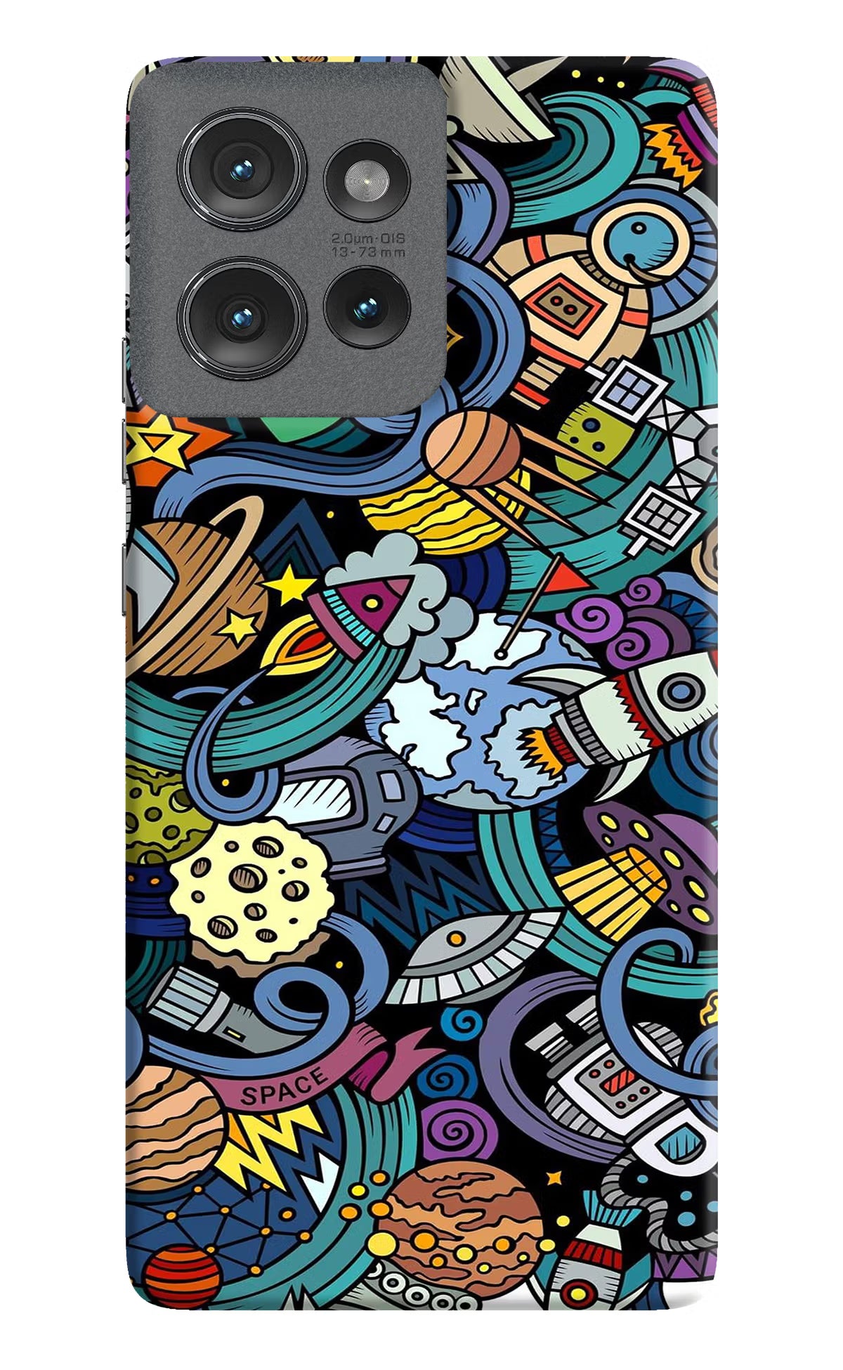 Space Abstract Moto Edge 50 Hard Case Back Cover by Casekaro