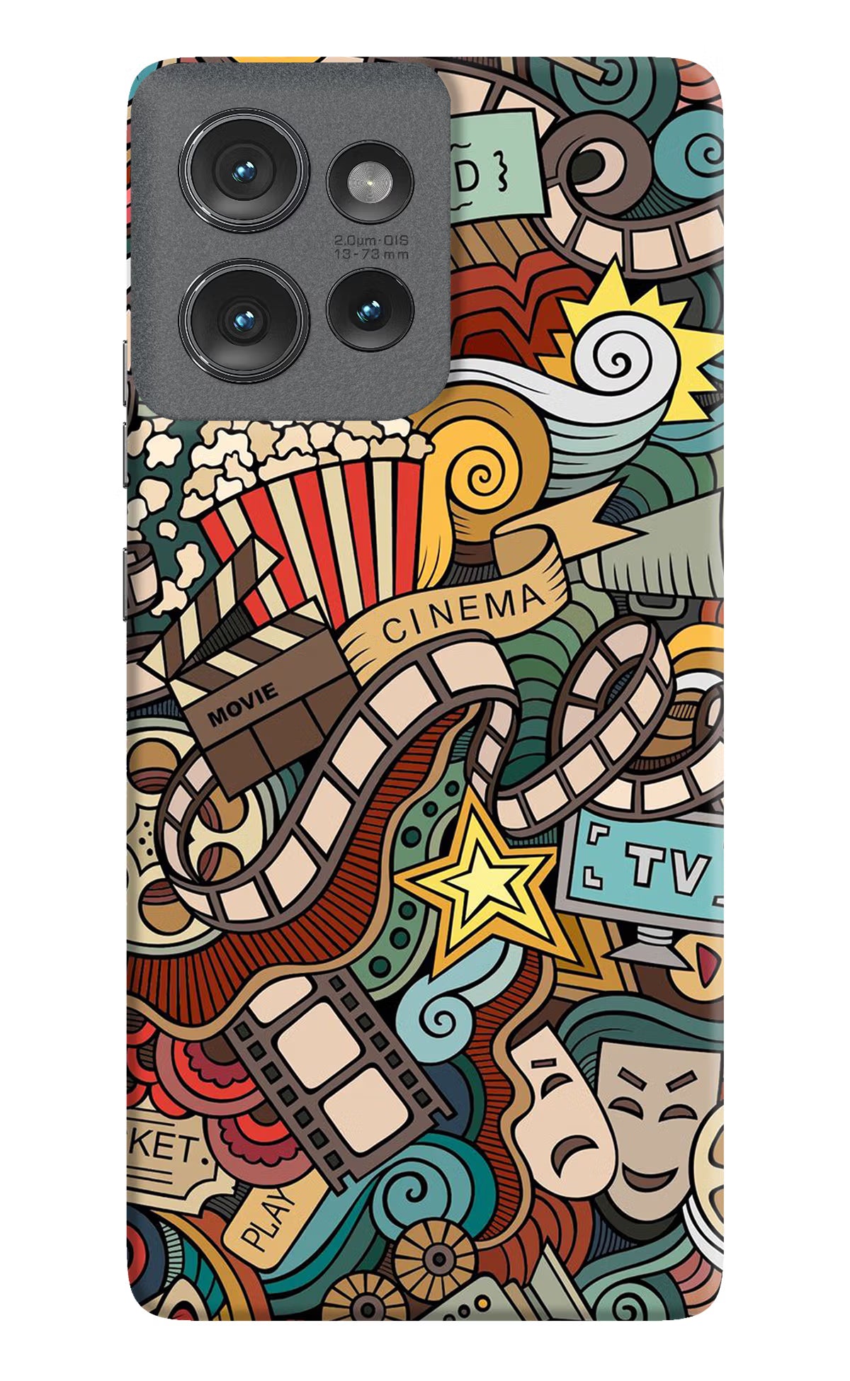 Cinema Abstract Moto Edge 50 Hard Case Back Cover by Casekaro