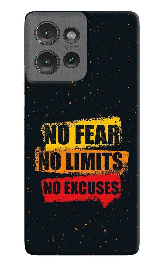 No Fear No Limits No Excuse Moto Edge 50 Hard Case Back Cover by Casekaro