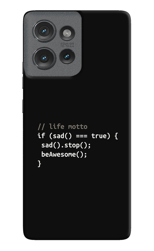 Life Motto Code Moto Edge 50 Back Cover