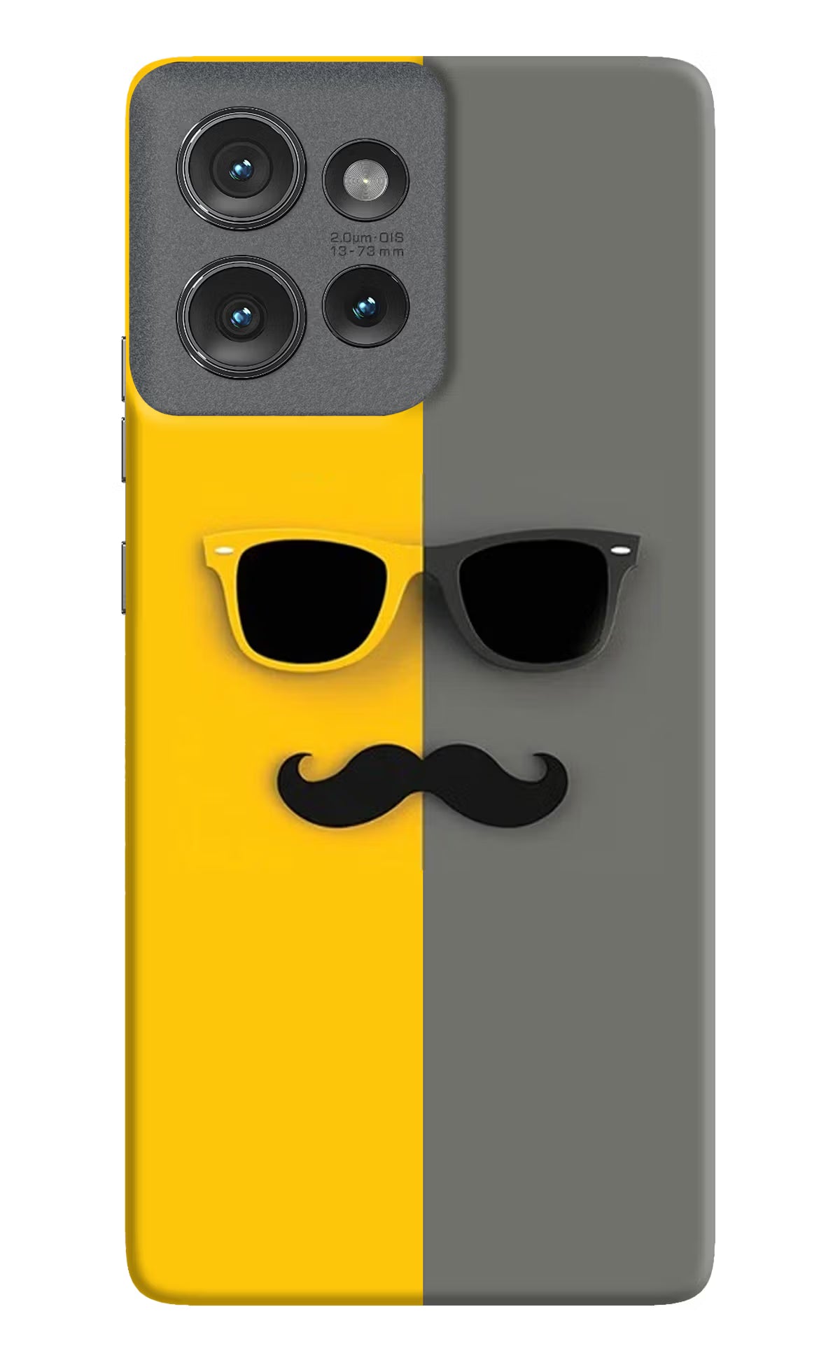 Sunglasses with Mustache Moto Edge 50 Hard Case Back Cover by Casekaro