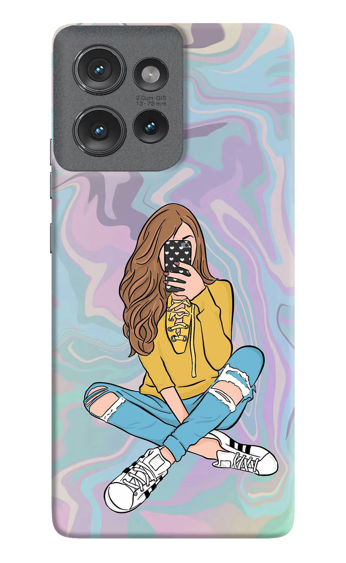 Selfie Girl Moto Edge 50 Hard Case Back Cover by Casekaro