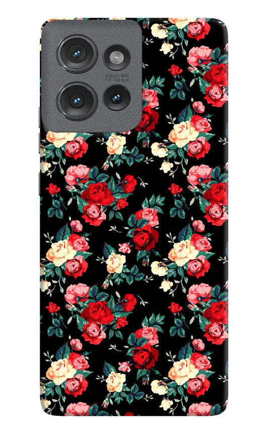 Rose Pattern Moto Edge 50 Back Cover