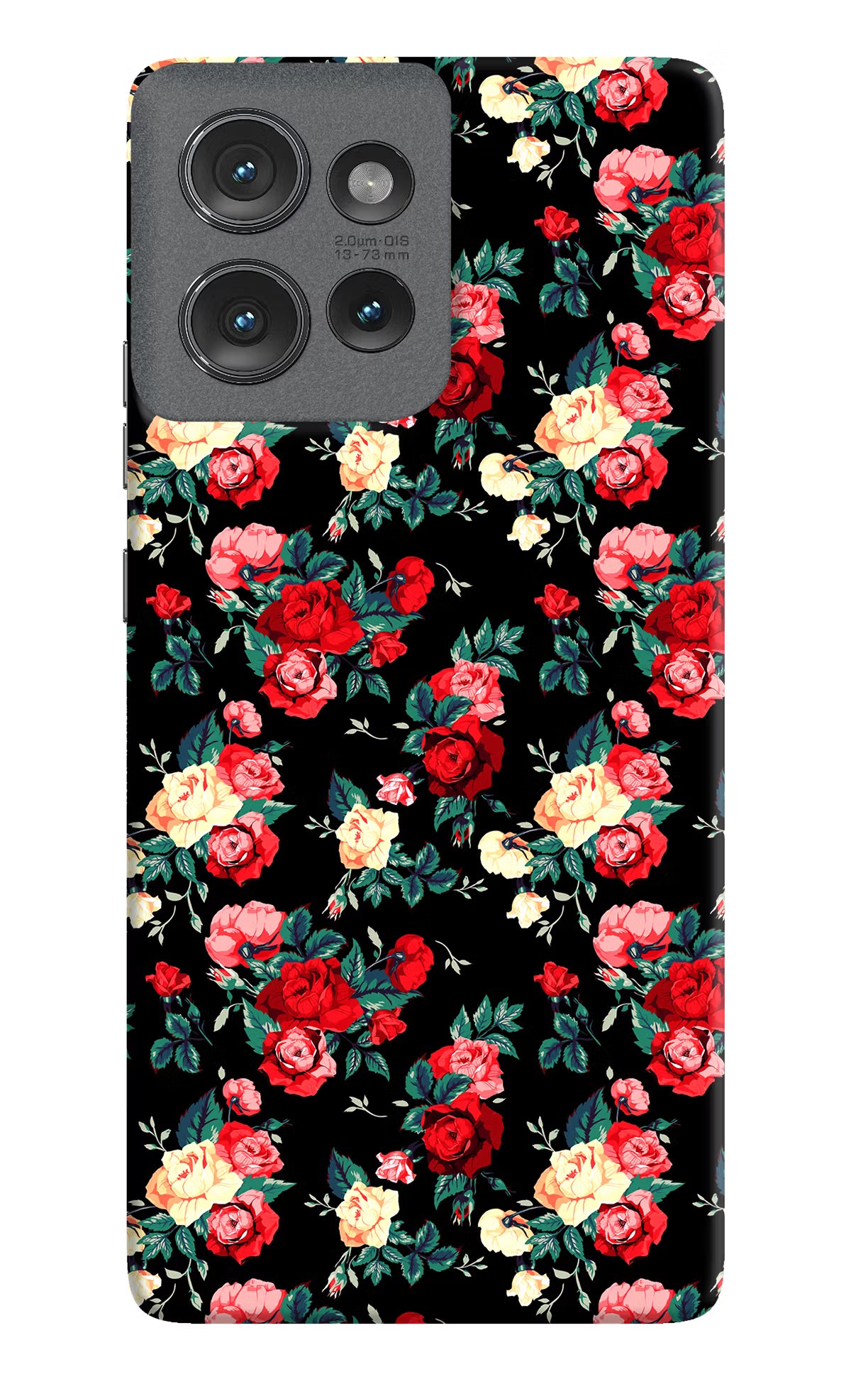 Rose Pattern Moto Edge 50 Hard Case Back Cover by Casekaro