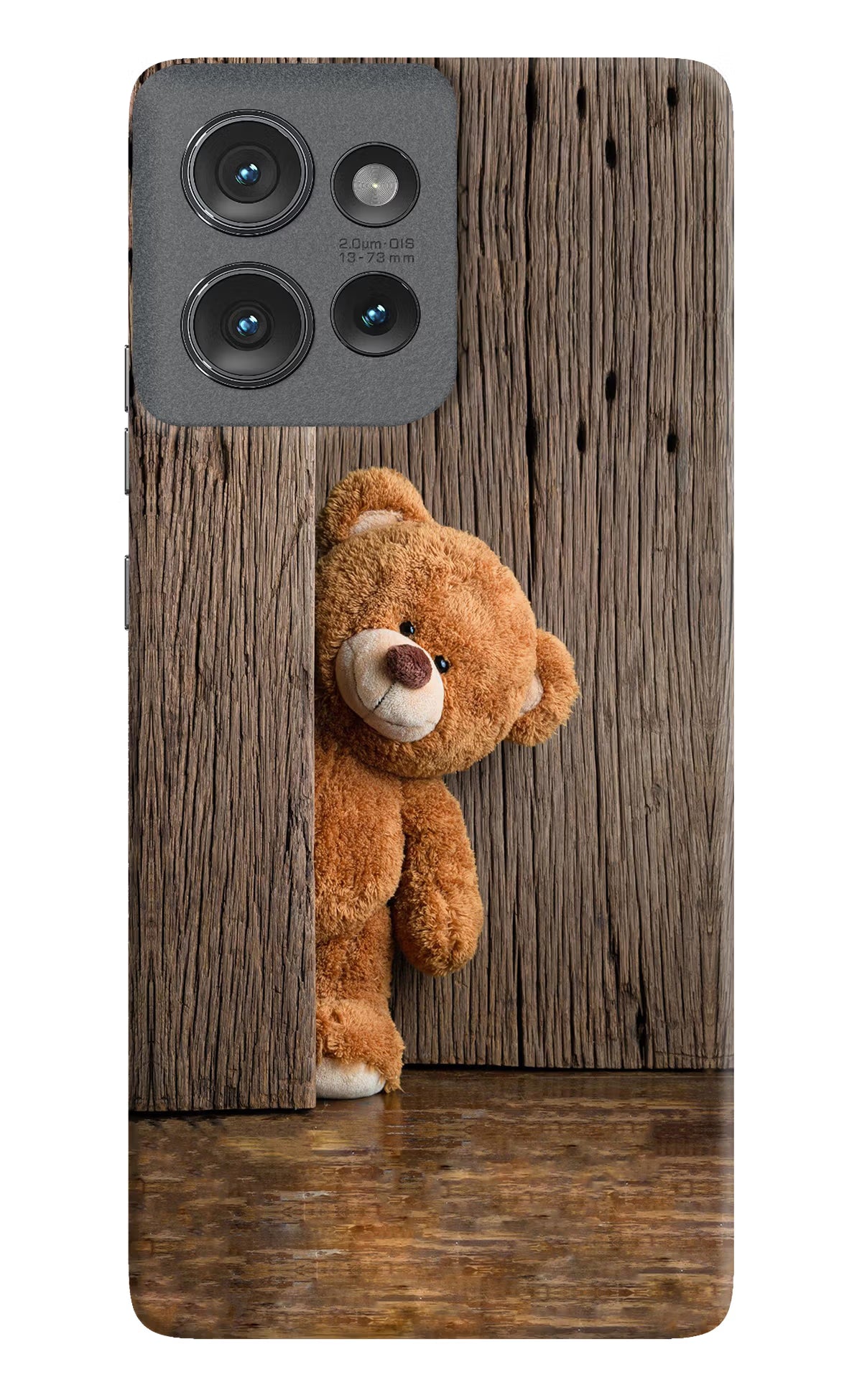 Teddy Wooden Moto Edge 50 Hard Case Back Cover by Casekaro