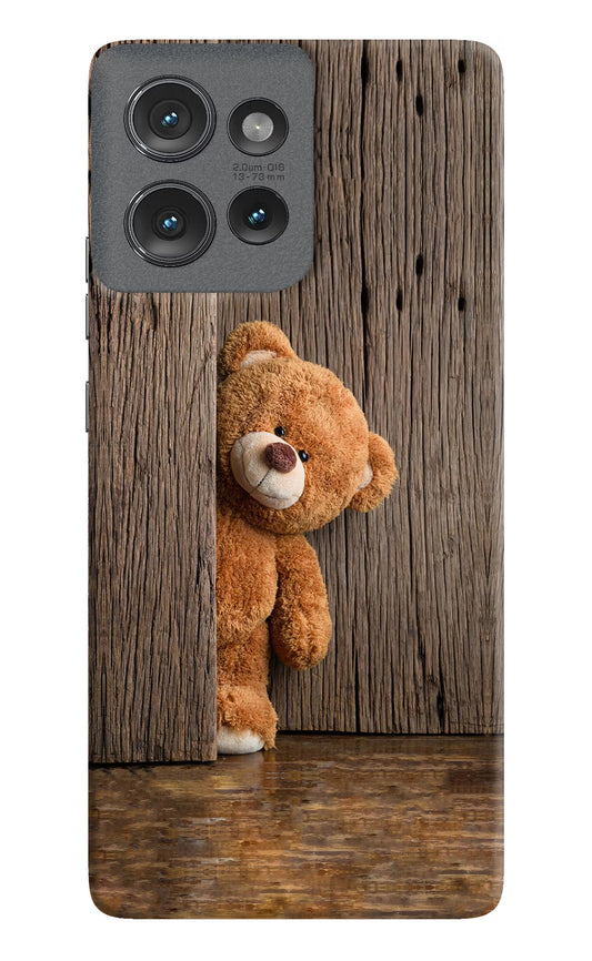 Teddy Wooden Moto Edge 50 Hard Case Back Cover by Casekaro