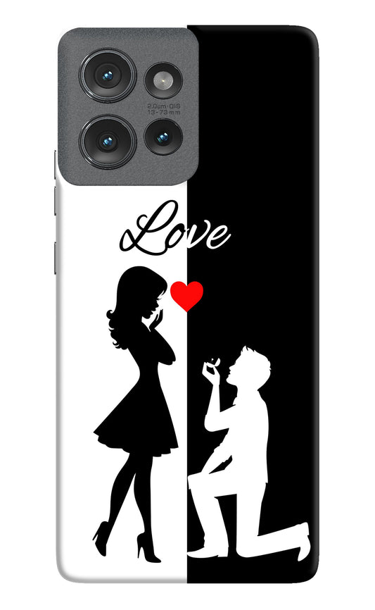 Love Propose Black And White Moto Edge 50 Back Cover