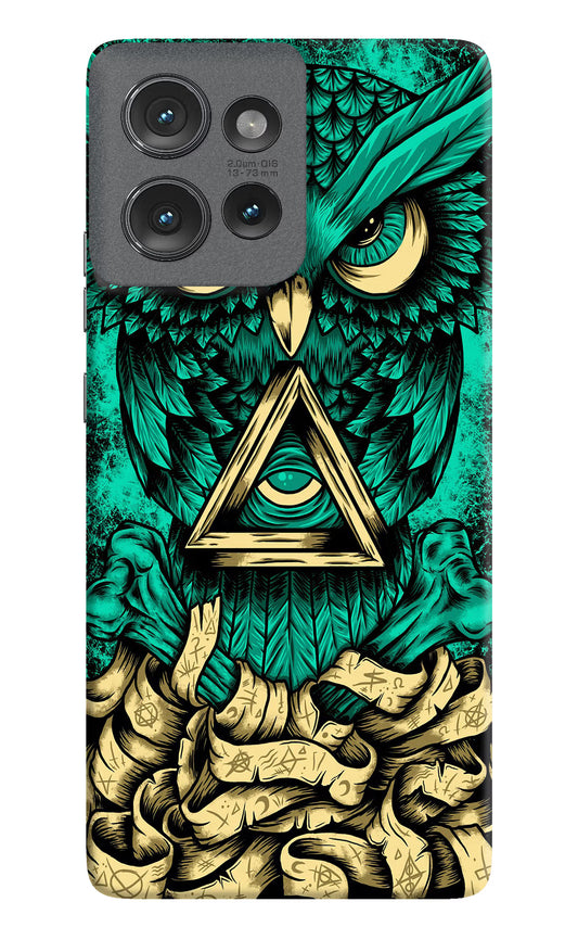 Green Owl Moto Edge 50 Hard Case Back Cover by Casekaro