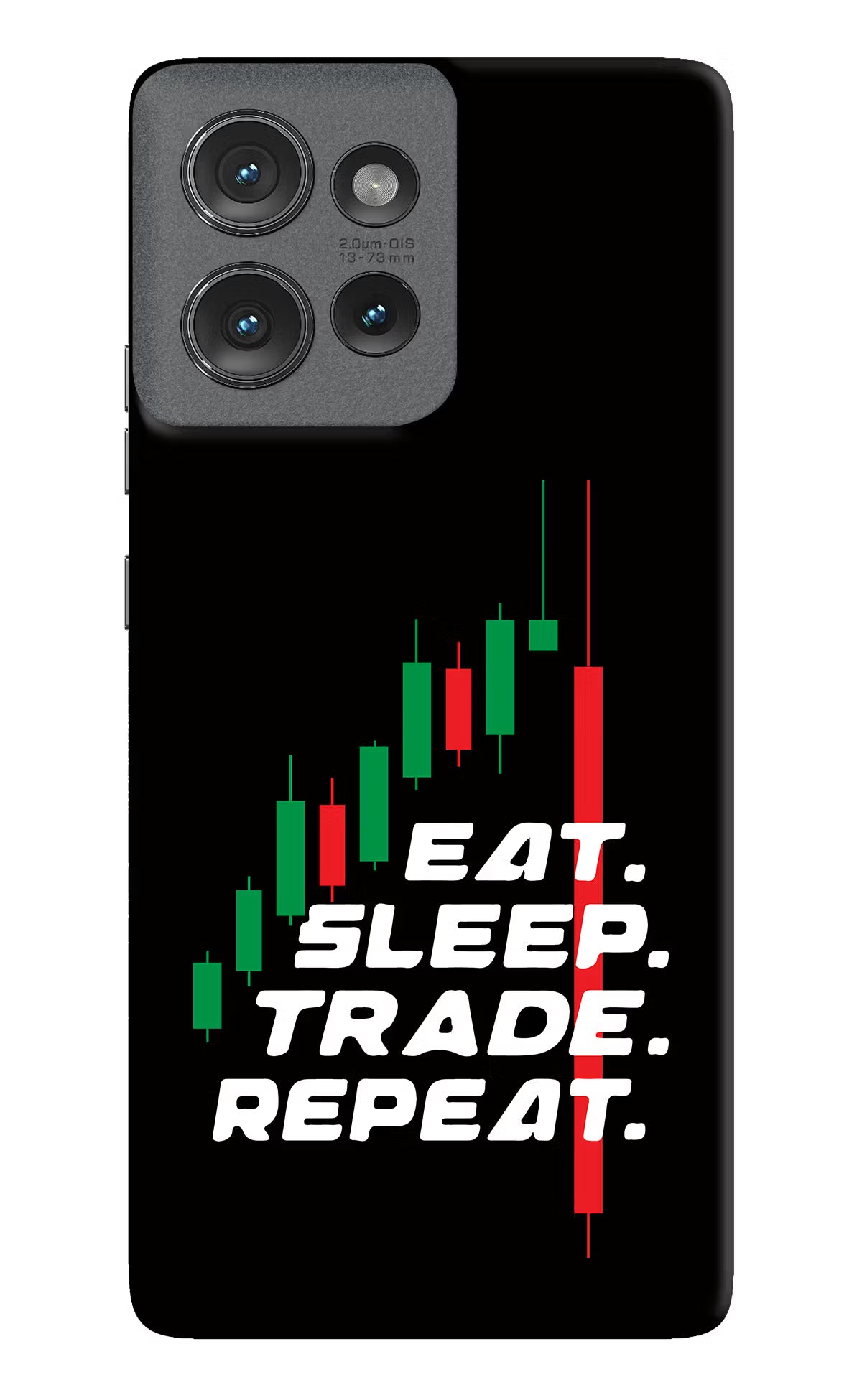 Eat Sleep Trade Repeat Moto Edge 50 Hard Case Back Cover by Casekaro