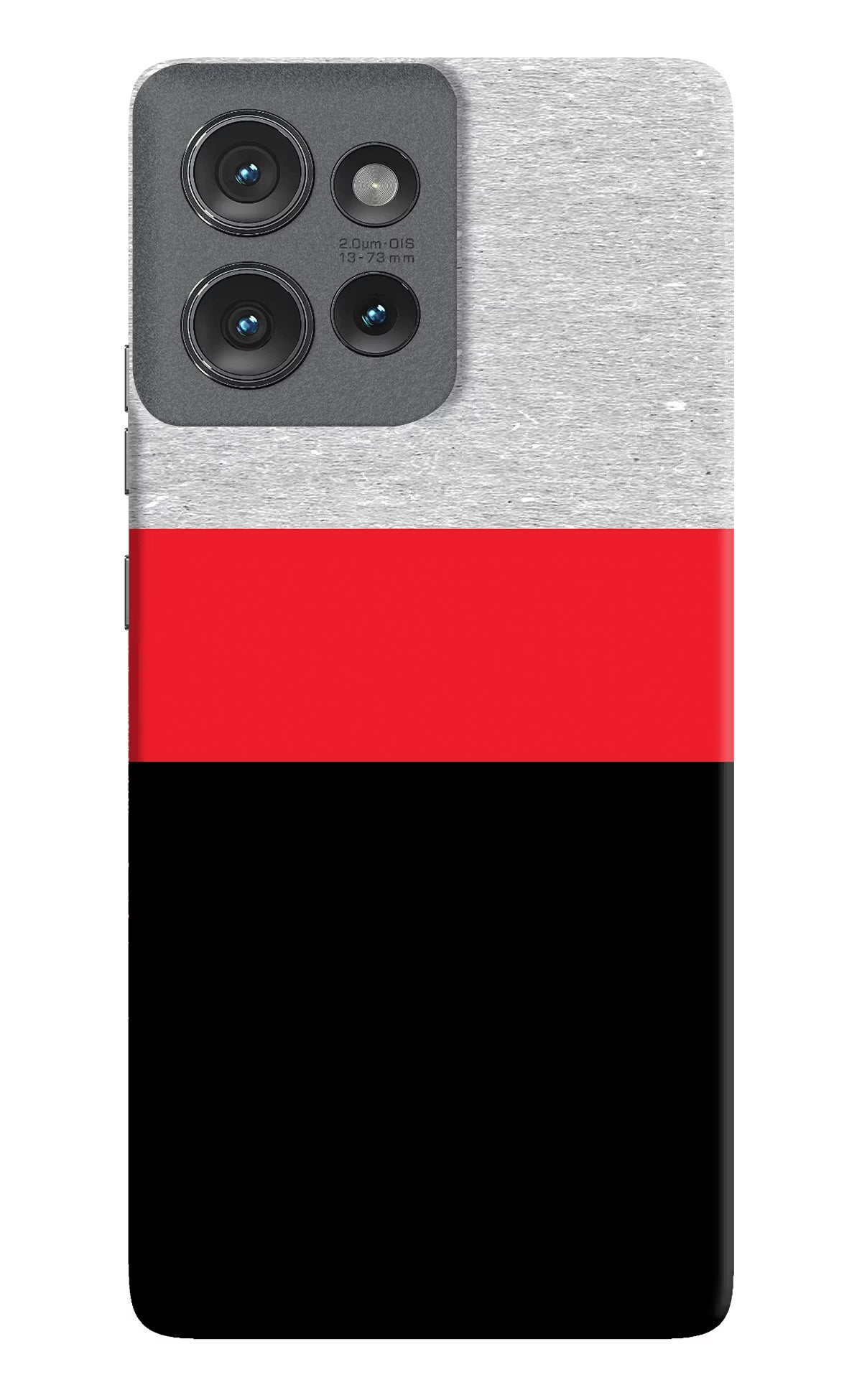Tri Color Pattern Moto Edge 50 Hard Case Back Cover by Casekaro