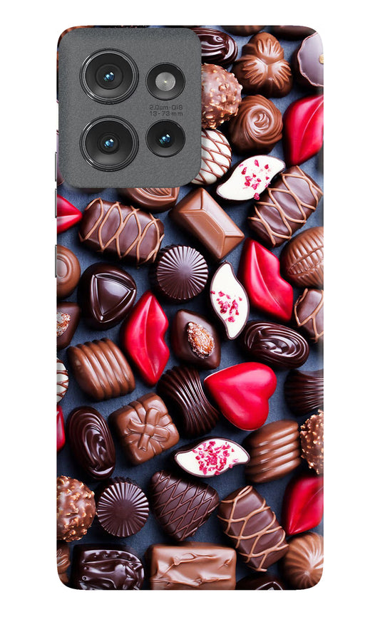 Chocolates Moto Edge 50 Hard Case Back Cover by Casekaro