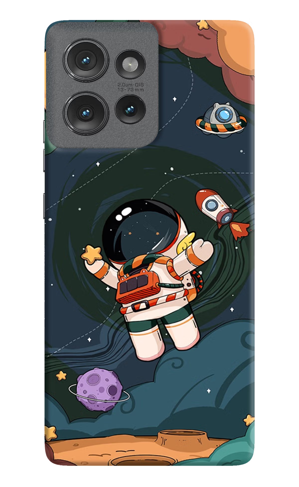Cartoon Astronaut Moto Edge 50 Hard Case Back Cover by Casekaro