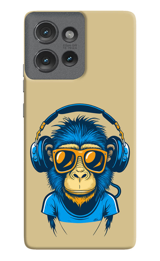 Monkey Headphone Moto Edge 50 Hard Case Back Cover by Casekaro