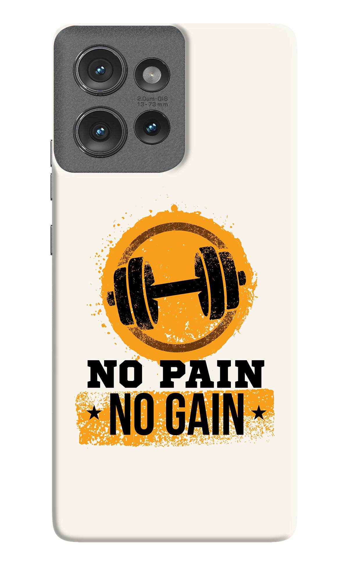 No Pain No Gain Moto Edge 50 Back Cover