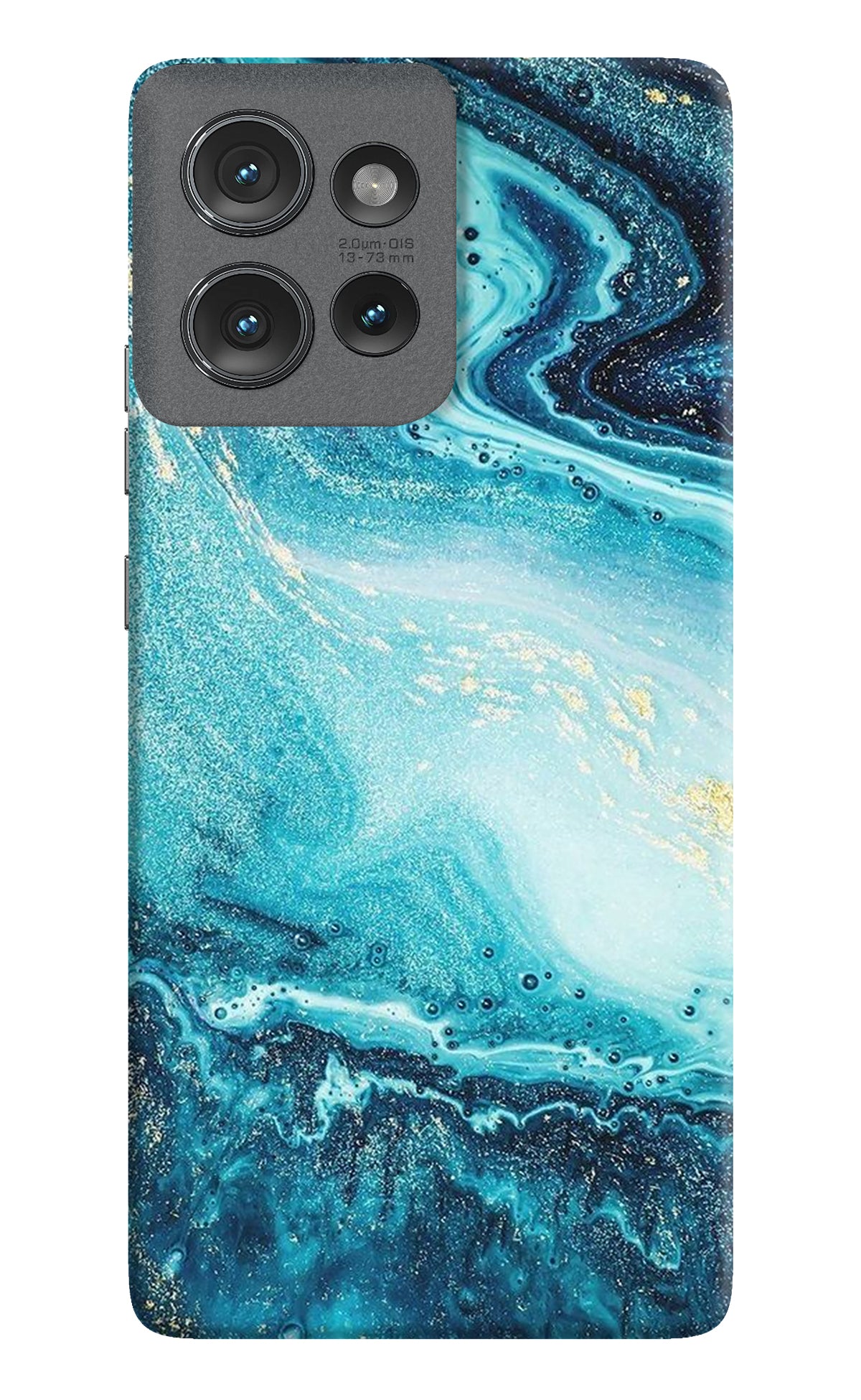 Blue Glitter Marble Moto Edge 50 Back Cover