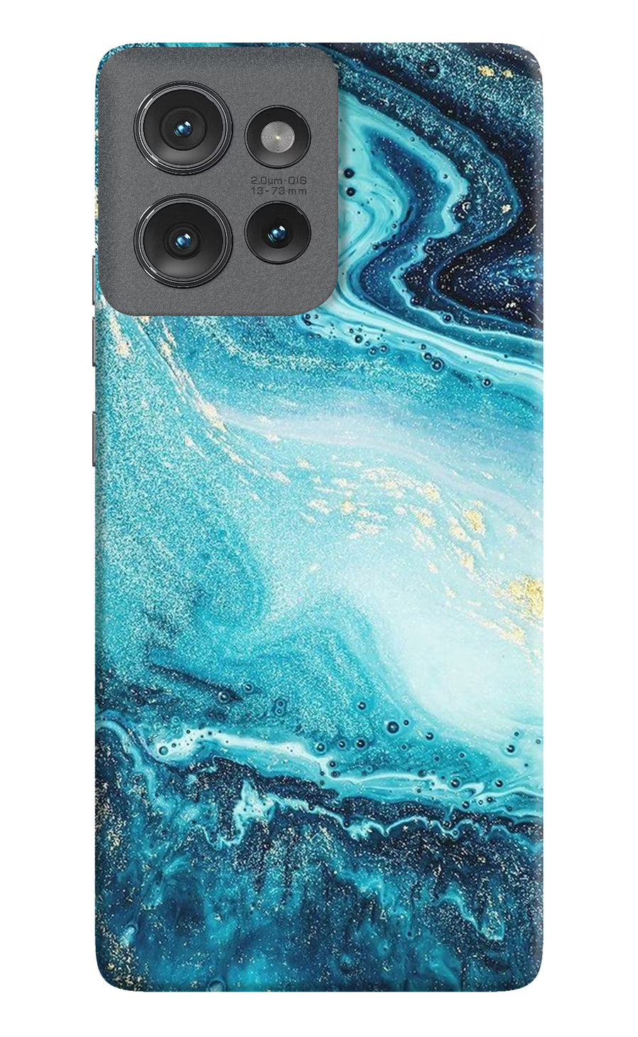 Blue Glitter Marble Moto Edge 50 Back Cover, Hard case