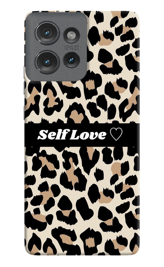 Leopard Print Self Love Moto Edge 50 Back Cover