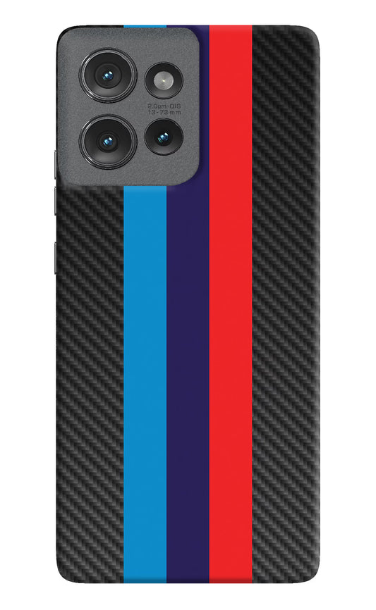 BMW Stripes Pattern Moto Edge 50 Hard Case Back Cover by Casekaro
