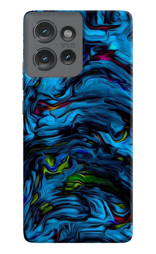 Dark Blue Abstract Moto Edge 50 Back Cover