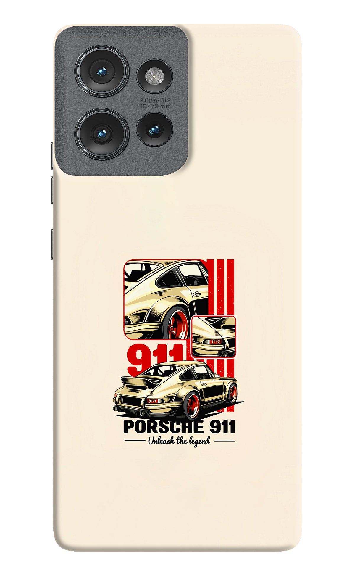 Classic Porsche 911 Moto Edge 50 Back Cover