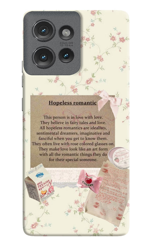 Hopeless Romantic Moto Edge 50 Hard Case Back Cover by Casekaro