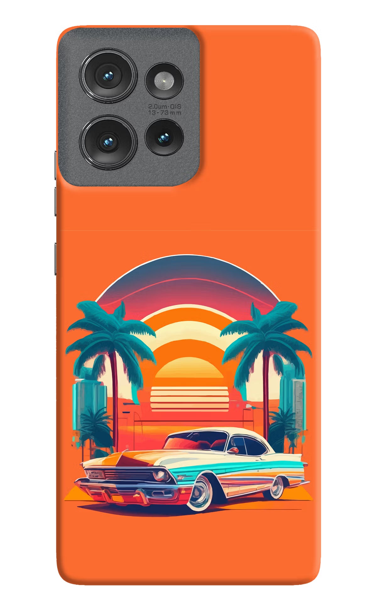 Palm Drive 80s Moto Edge 50 Hard Case Back Cover by Casekaro