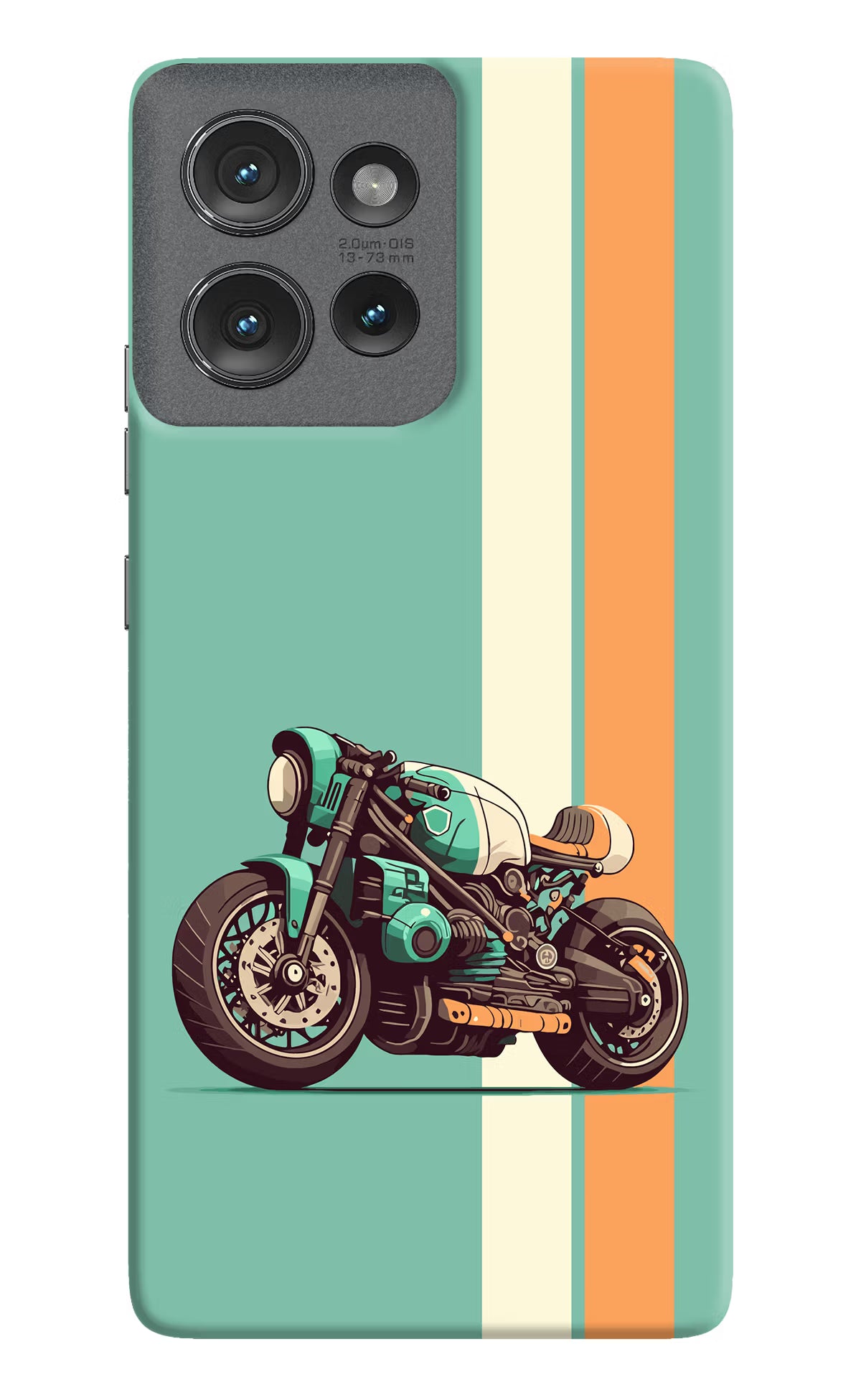 Striped Moto Drift Moto Edge 50 Hard Case Back Cover by Casekaro