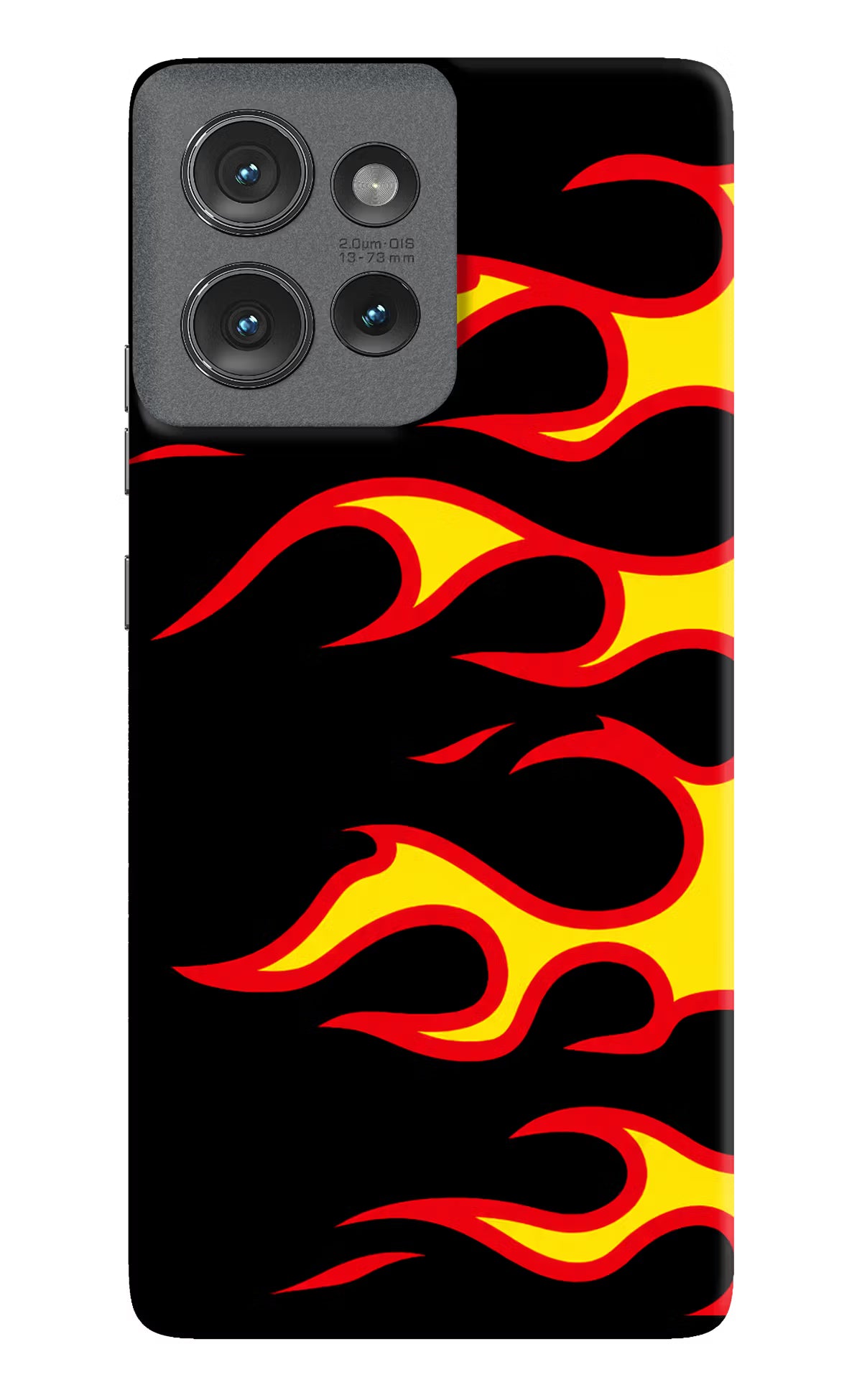 Side Sweep Flames Moto Edge 50 Hard Case Back Cover by Casekaro