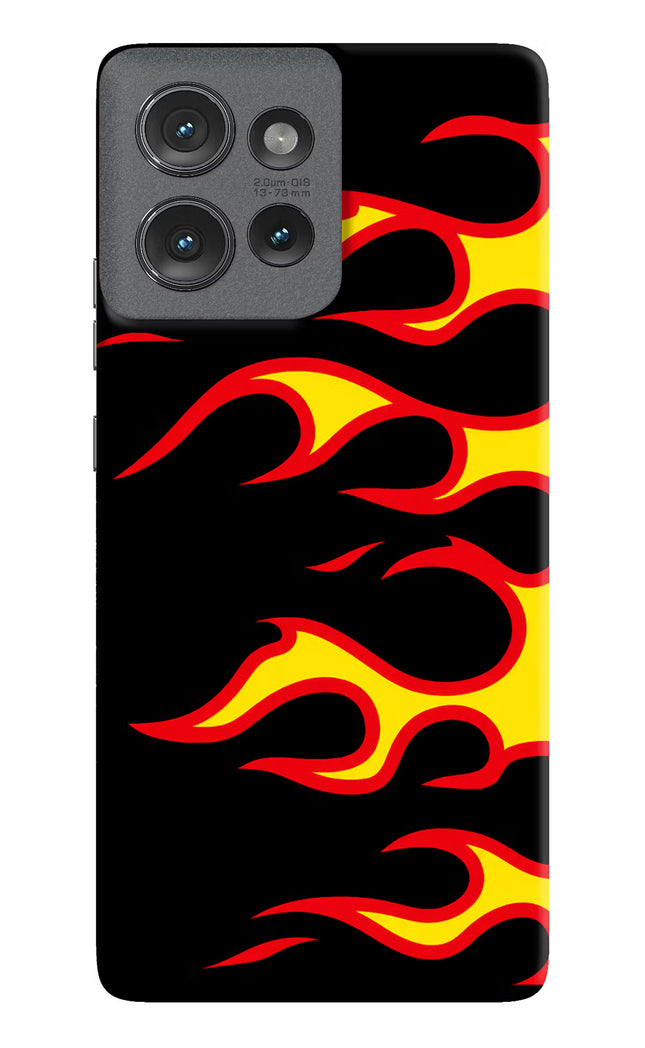 Side Sweep Flames Moto Edge 50 Hard Case Back Cover by Casekaro