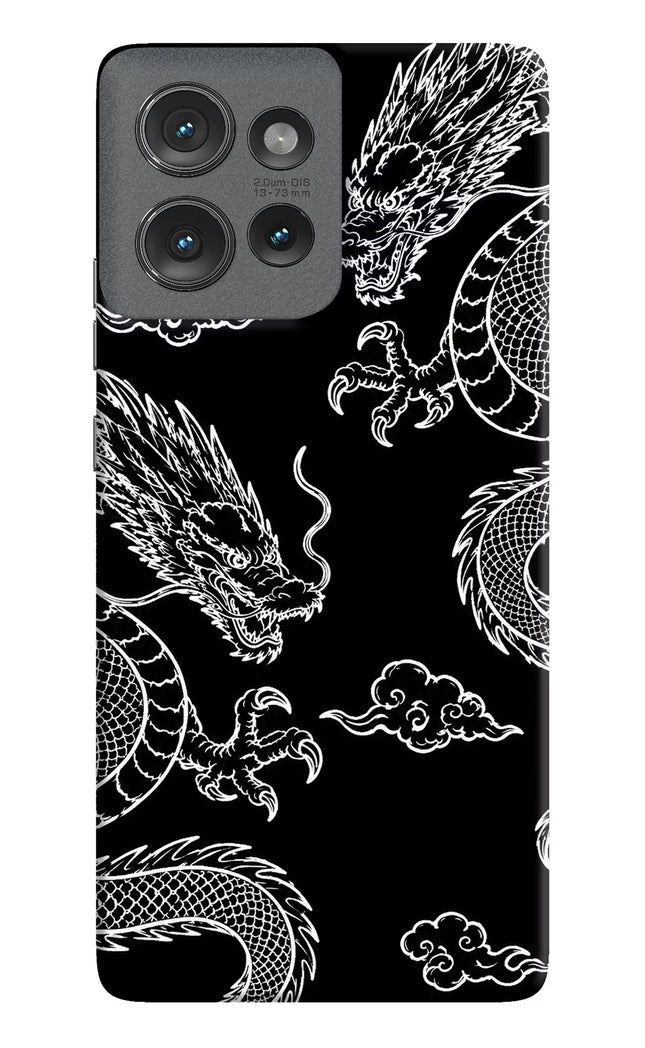 Twin Dragons Moto Edge 50 Hard Case Back Cover by Casekaro