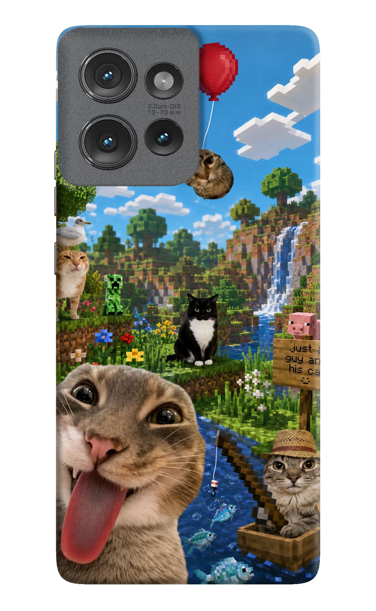 Minecraft Cat Chaos Moto Edge 50 Back Cover