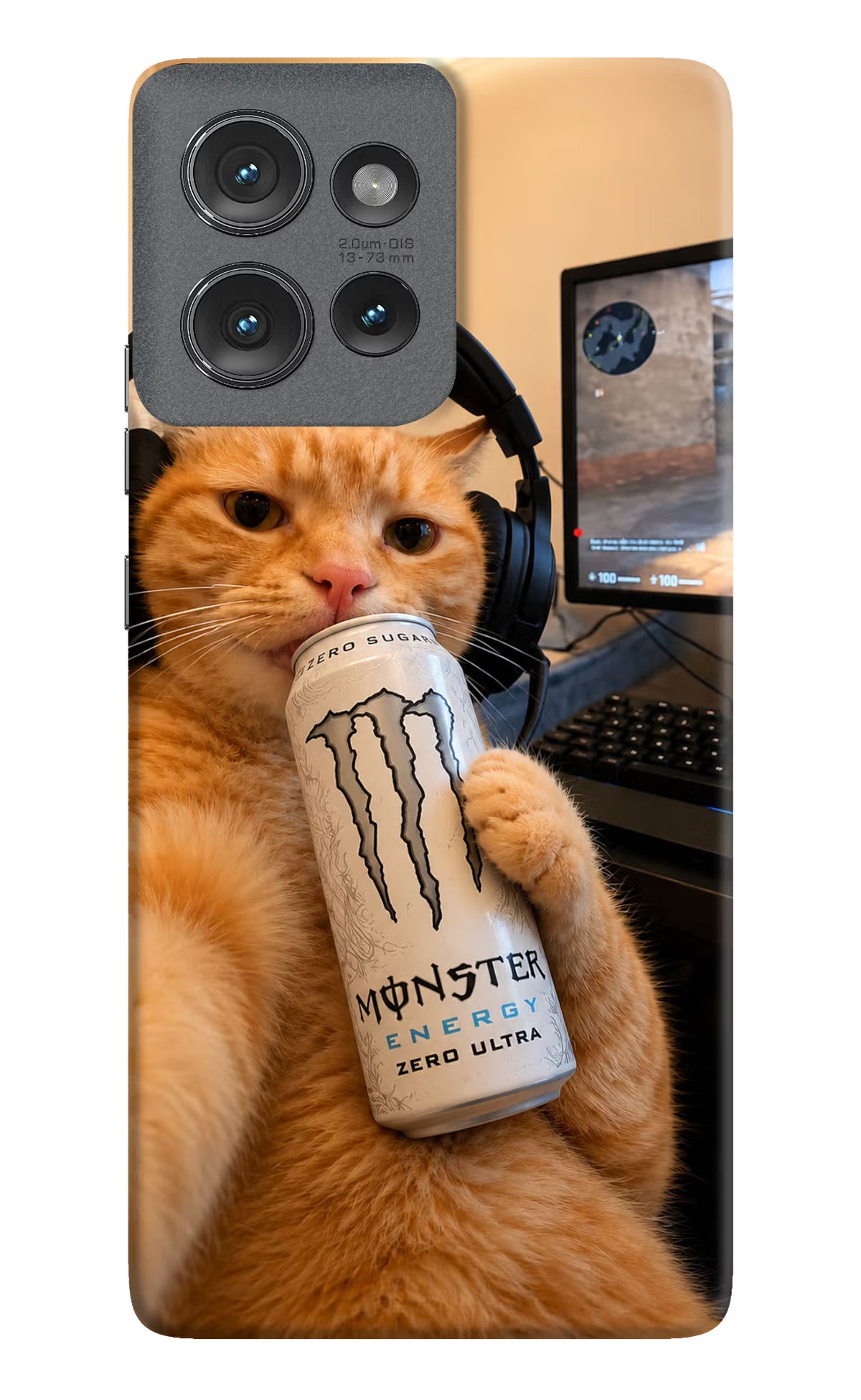 Gamer Cat Energy Moto Edge 50 Back Cover