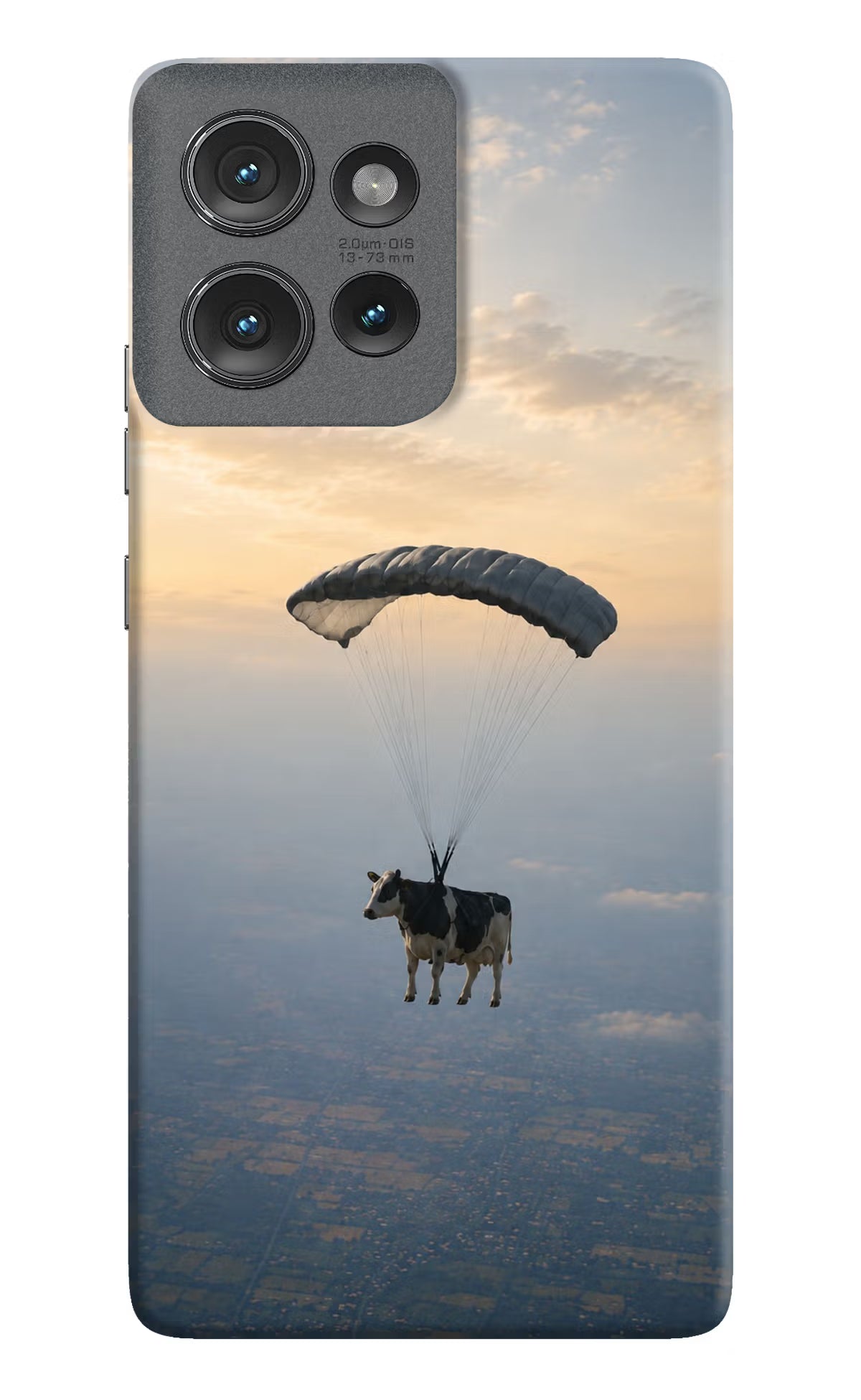 Skydiving Cow Moto Edge 50 Back Cover