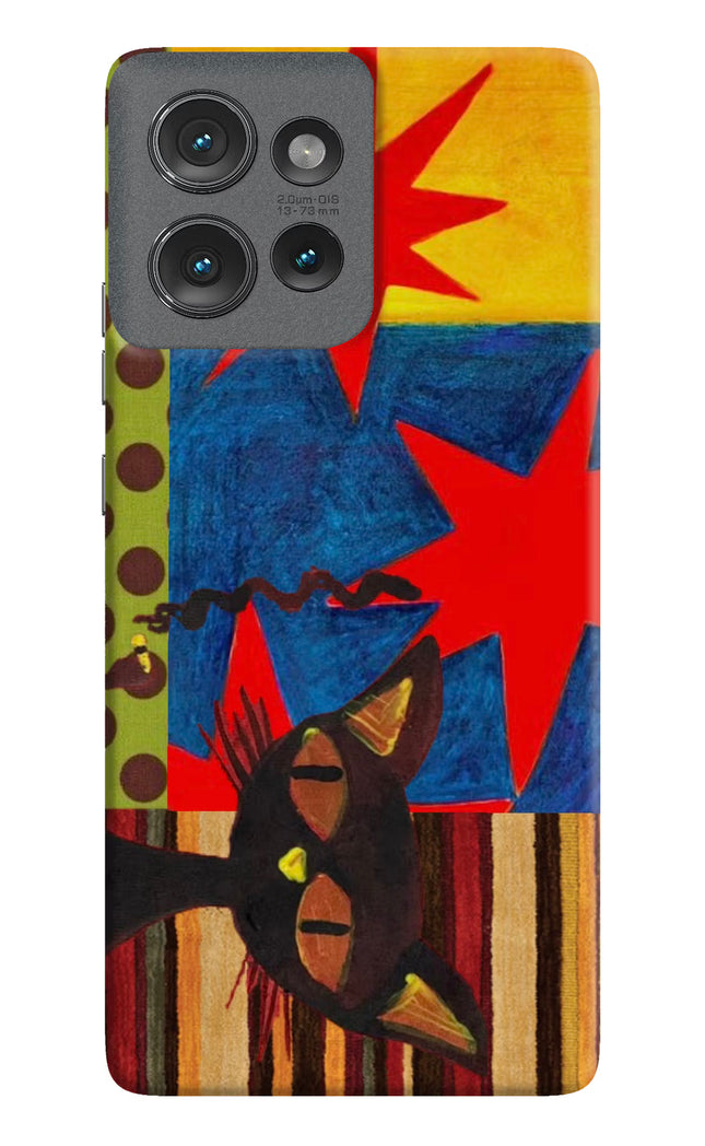 Pop Cat Moto Edge 50 Hard Case Back Cover by Casekaro