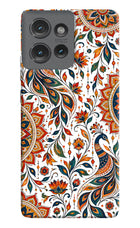 White Mayura Moto Edge 50 Hard Case Back Cover by Casekaro