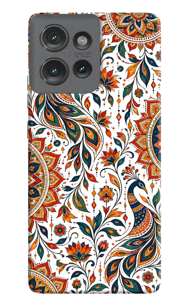 White Mayura Moto Edge 50 Hard Case Back Cover by Casekaro
